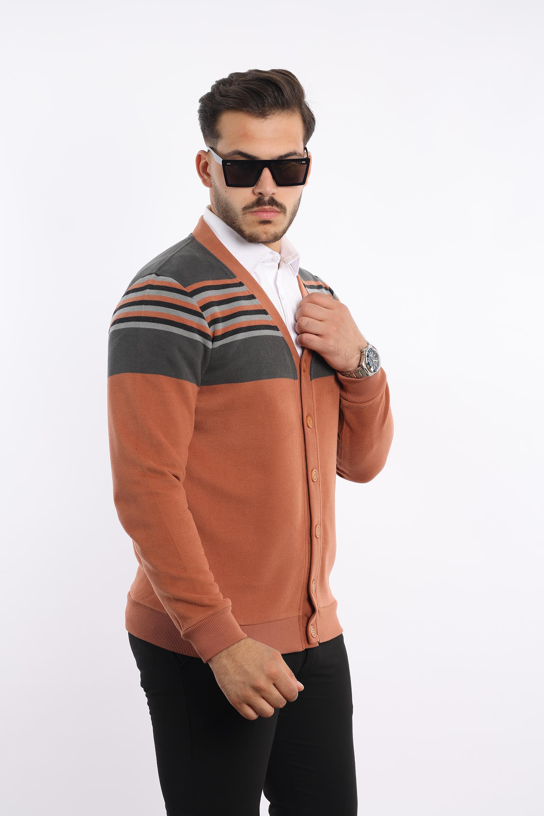 Triko Selanik Dokuma Düğmeli Hırka