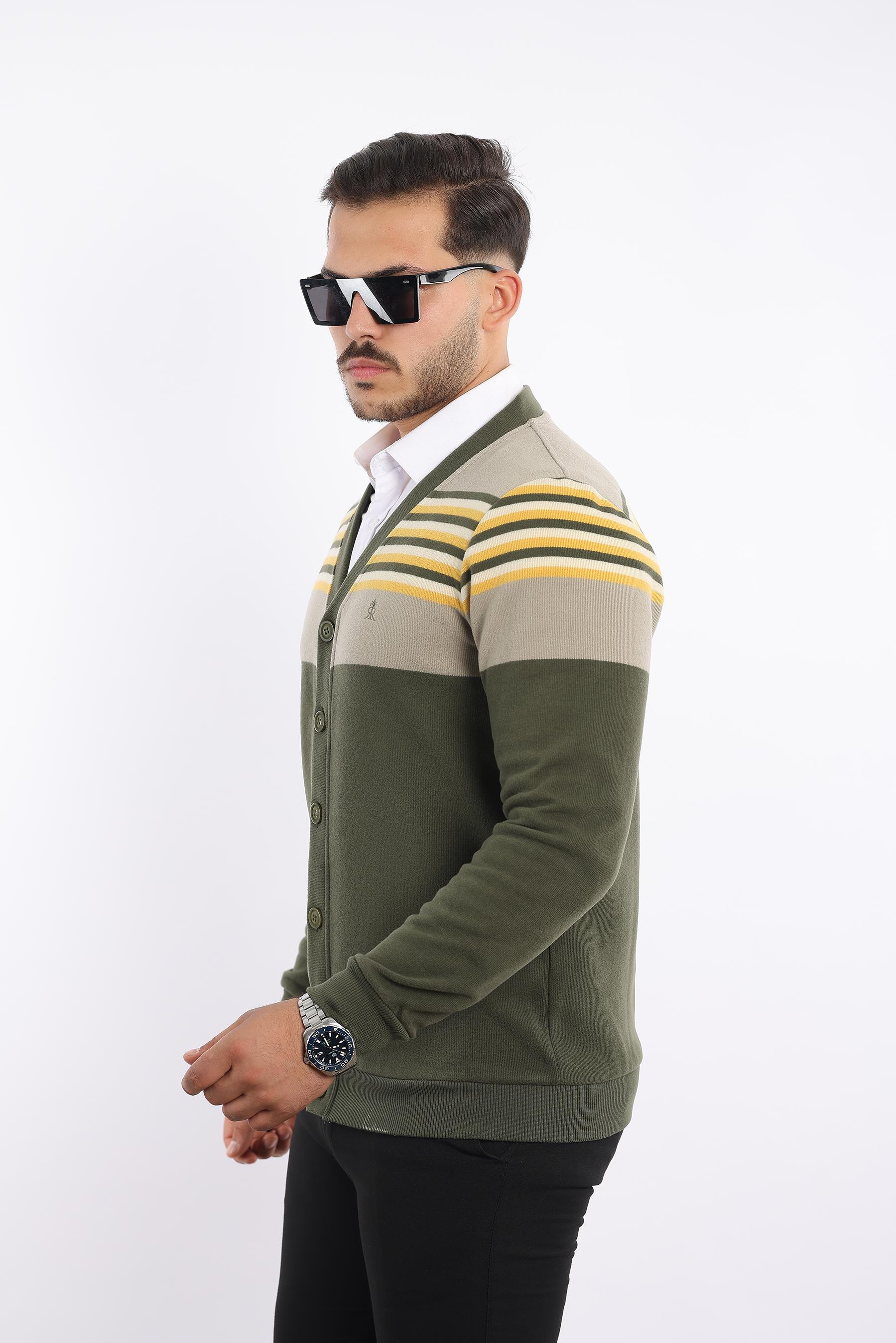 Triko Selanik Dokuma Düğmeli Hırka