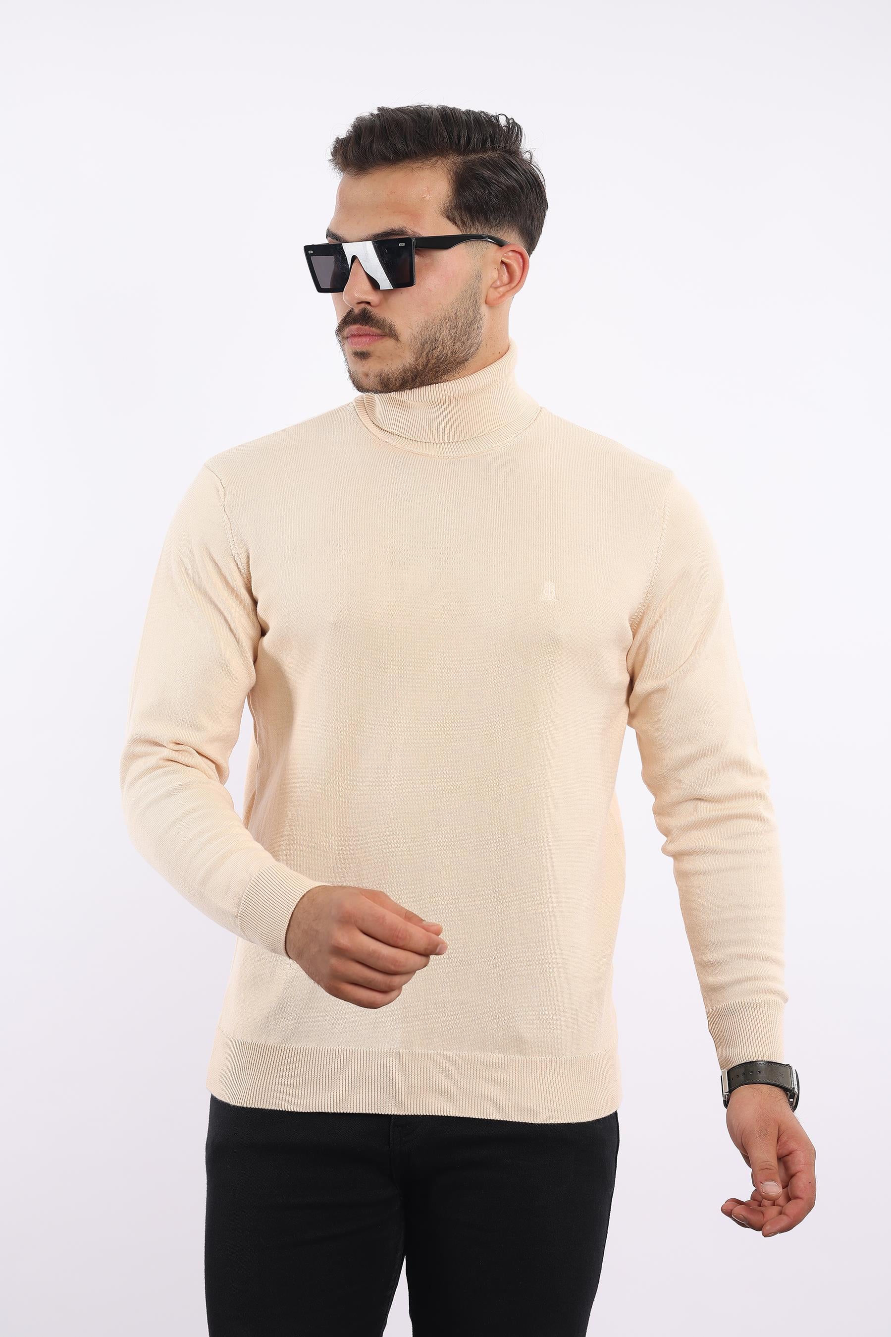 Erkek Balıkçı Yaka Triko Kazak — %100 Pamuk, Klasik