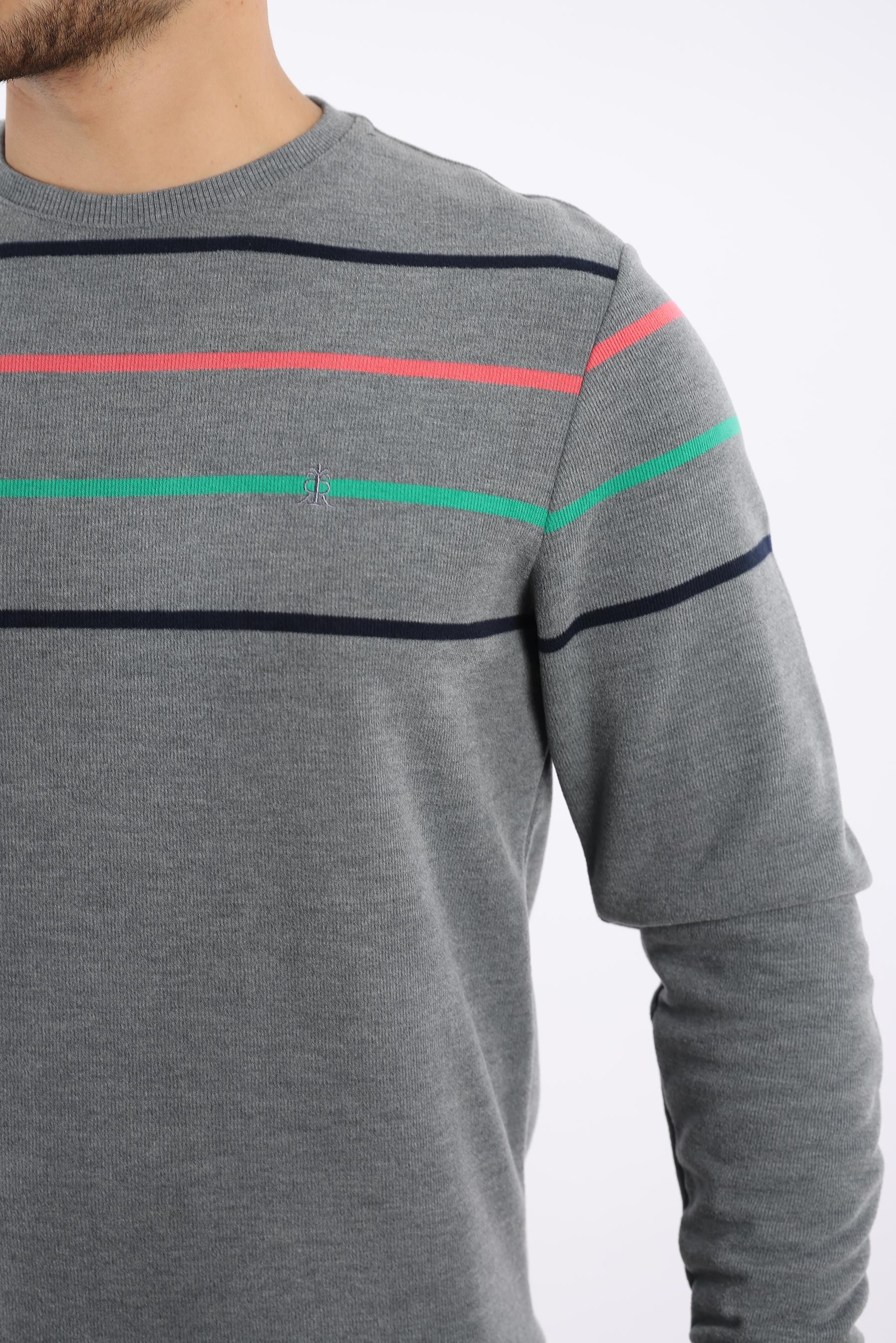 Panolu Selanik Dokuma Bisiklet Yaka Sweatshirt