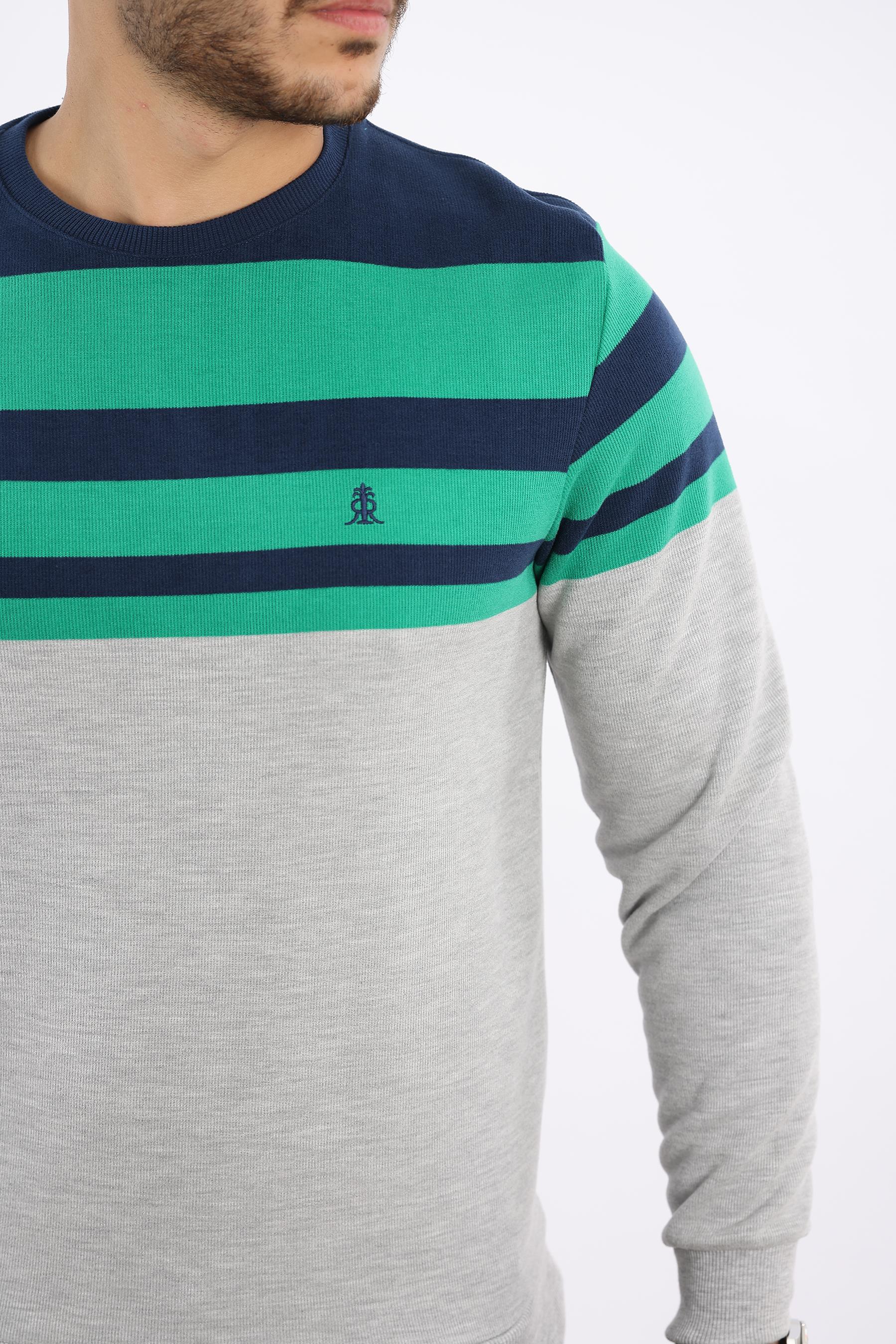 Rugatchi Panolu Selanik Sweatshirt – %100 Pamuk Bisiklet Yaka