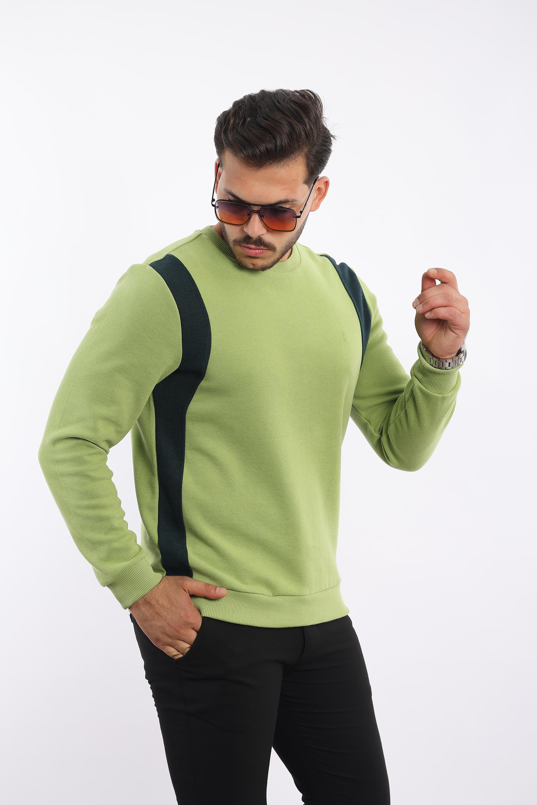 Pamuk Düz Selanik - Bisiklet Yaka Sweatshirt