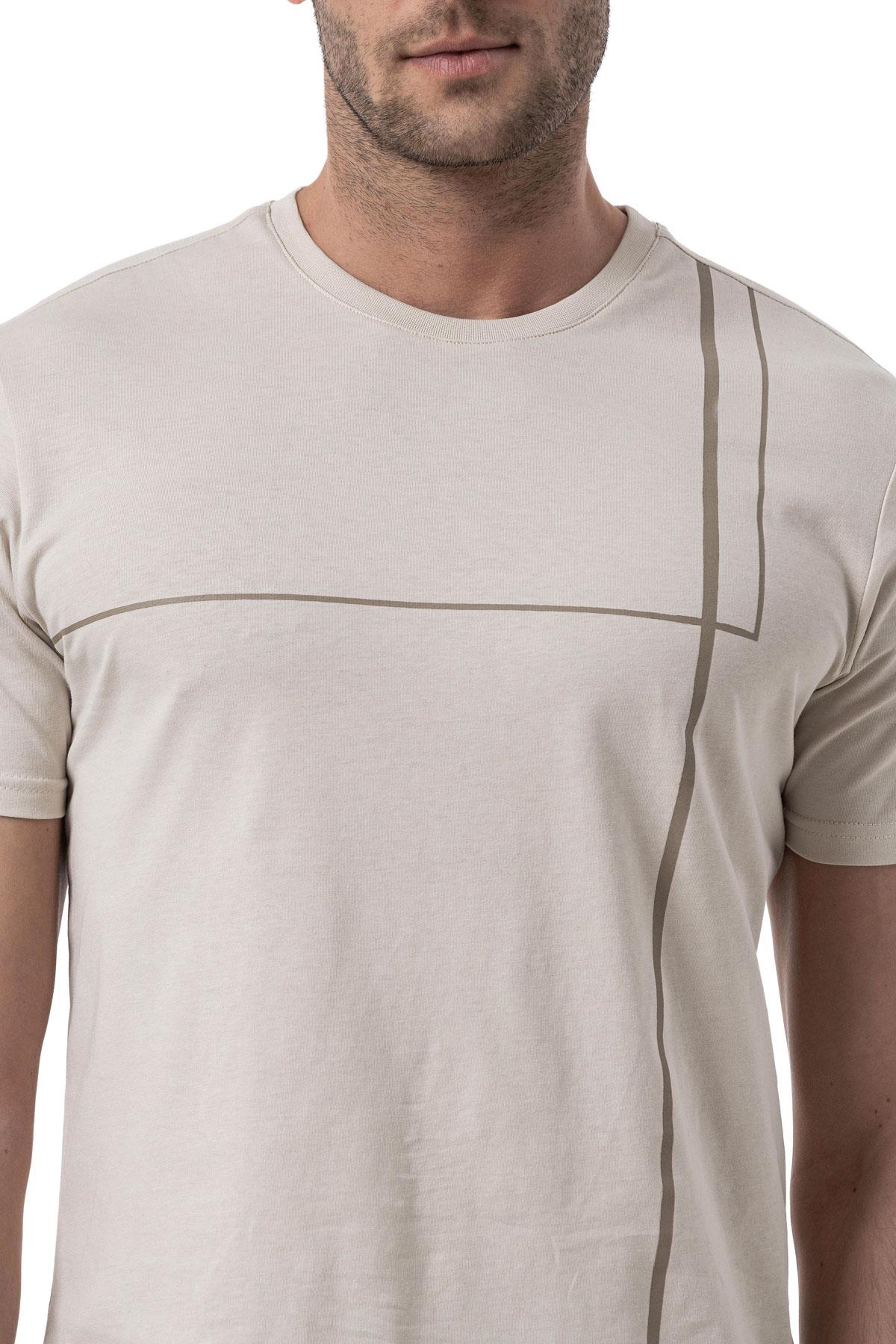 Baskılı Bisiklet Yaka T-Shirt