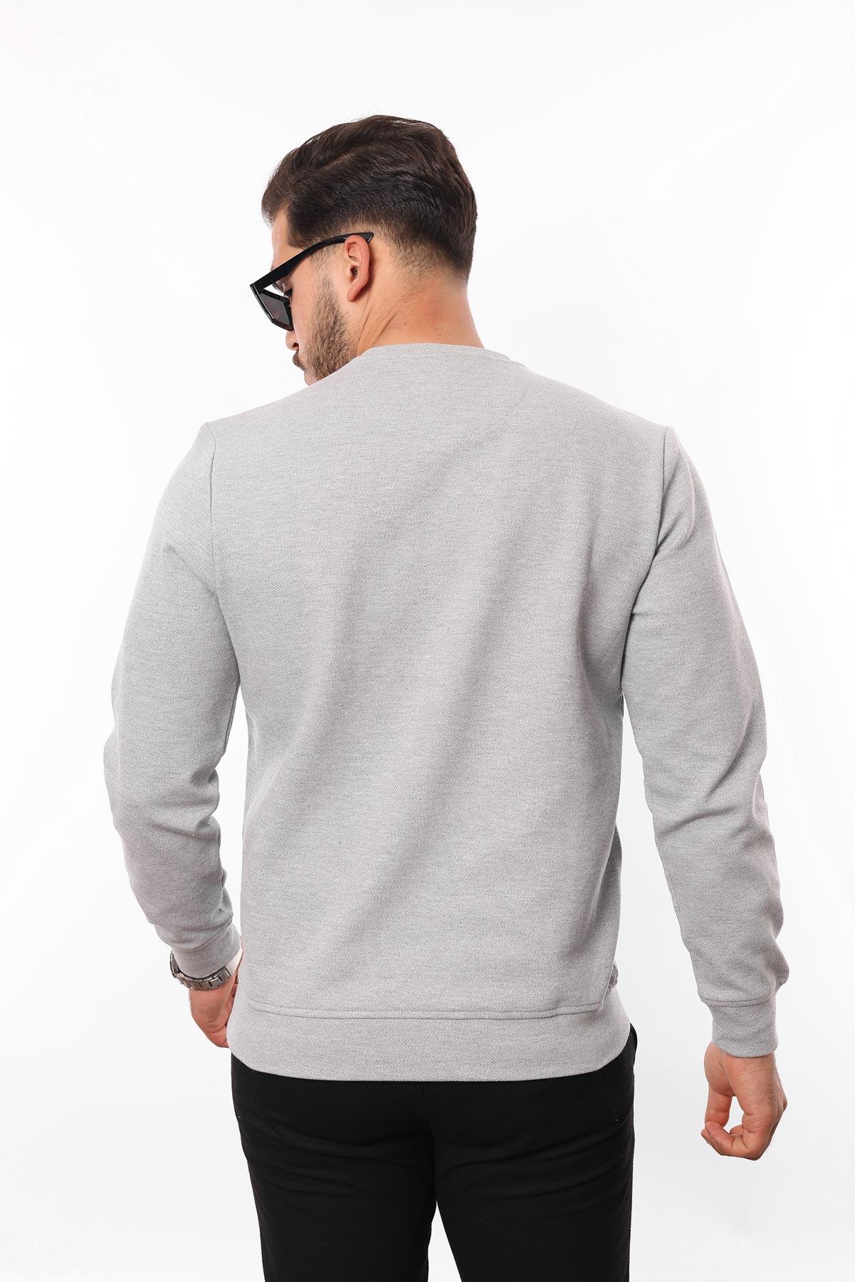 Diagonal Interlok Bisiklet Yaka Sweatshirt – Pamuk Viskon Regular Fit Rugatchi Exclusive