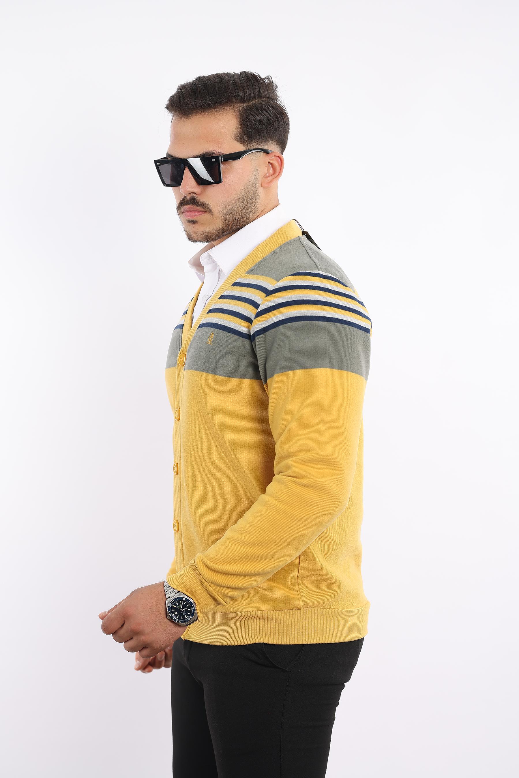 Triko Selanik Dokuma Düğmeli Hırka