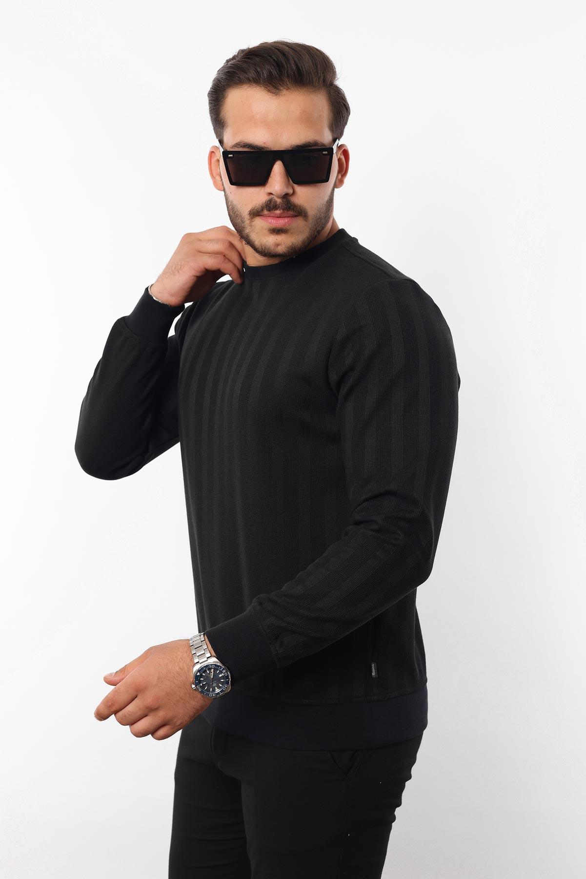 Rugatchi Jakarlı Sweatshirt – %70 Pamuk %30 Viskoz Bisiklet Yaka