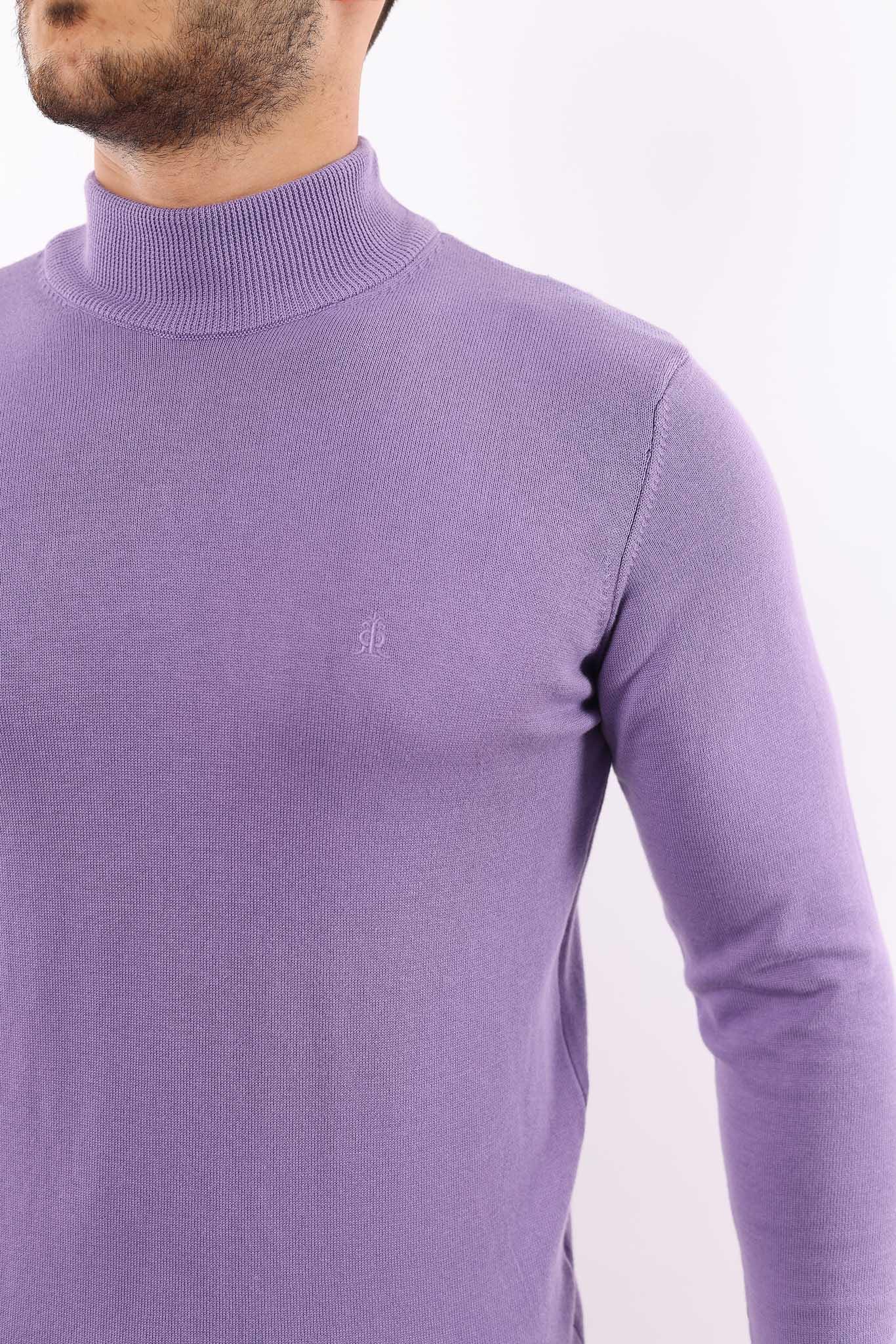 Erkek Yarım Balıkçı Yaka Triko Kazak — %100 Pamuk