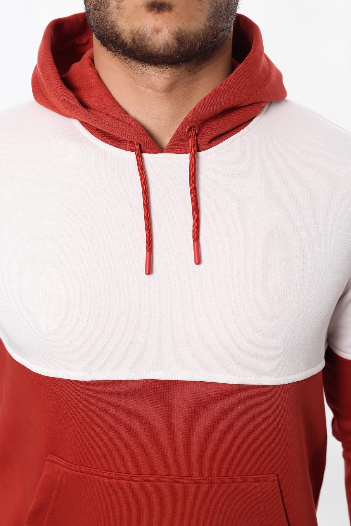 3 İplik Kapüşonlu Kanguru Cepli Sweatshirt – Pamuk Viskon Regular Fit Rugatchi Exclusive