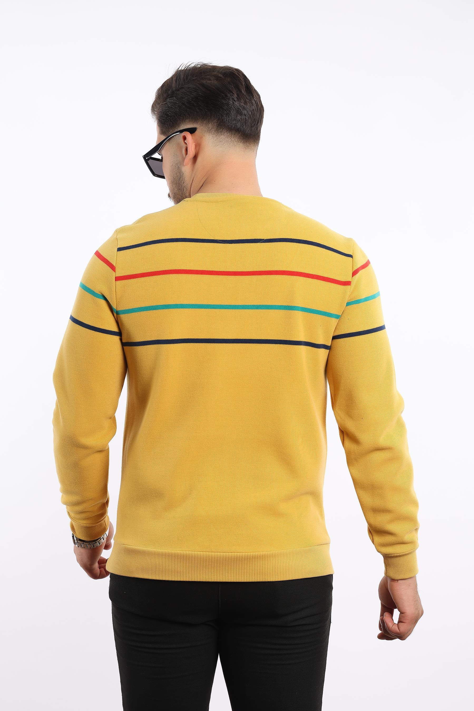 Panolu Selanik Dokuma Bisiklet Yaka Sweatshirt