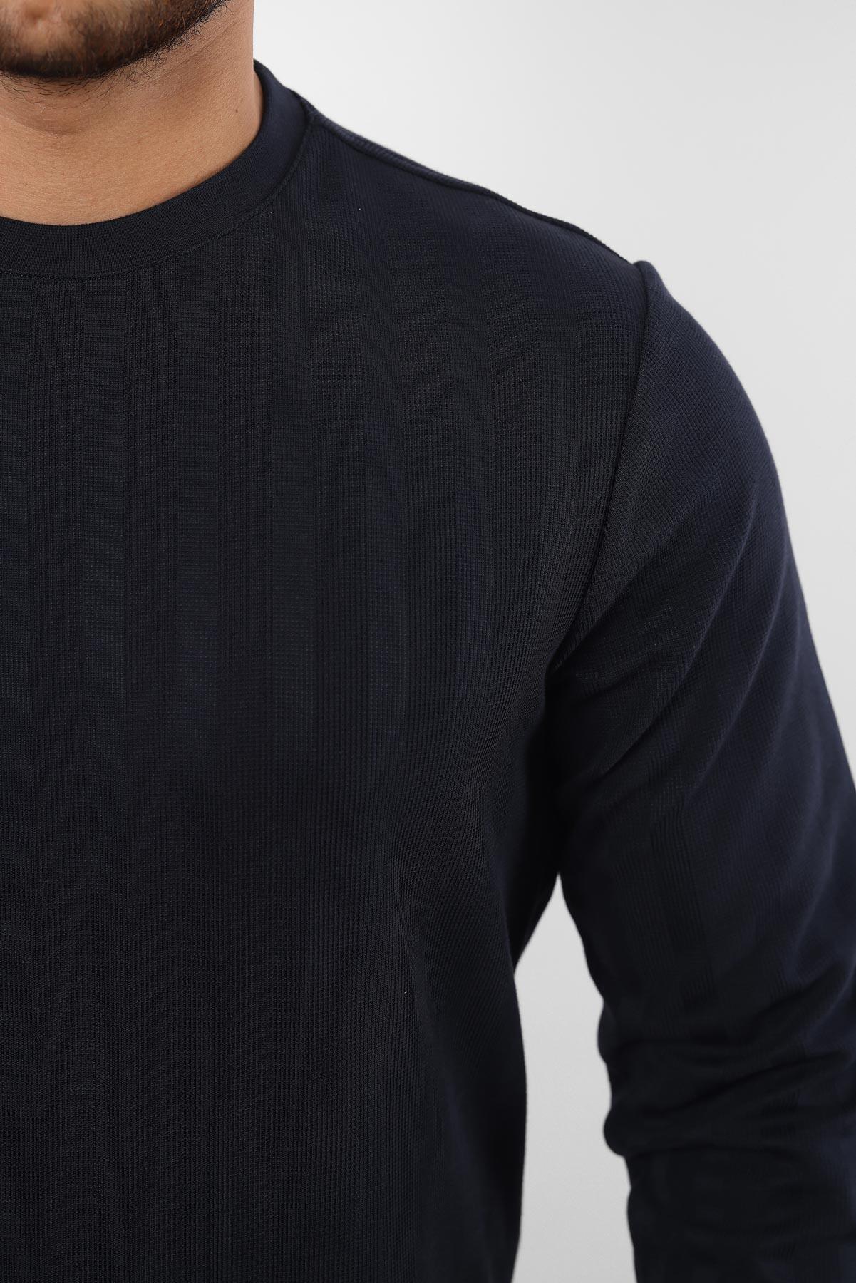 Rugatchi Jakarlı Sweatshirt – %70 Pamuk %30 Viskoz Bisiklet Yaka