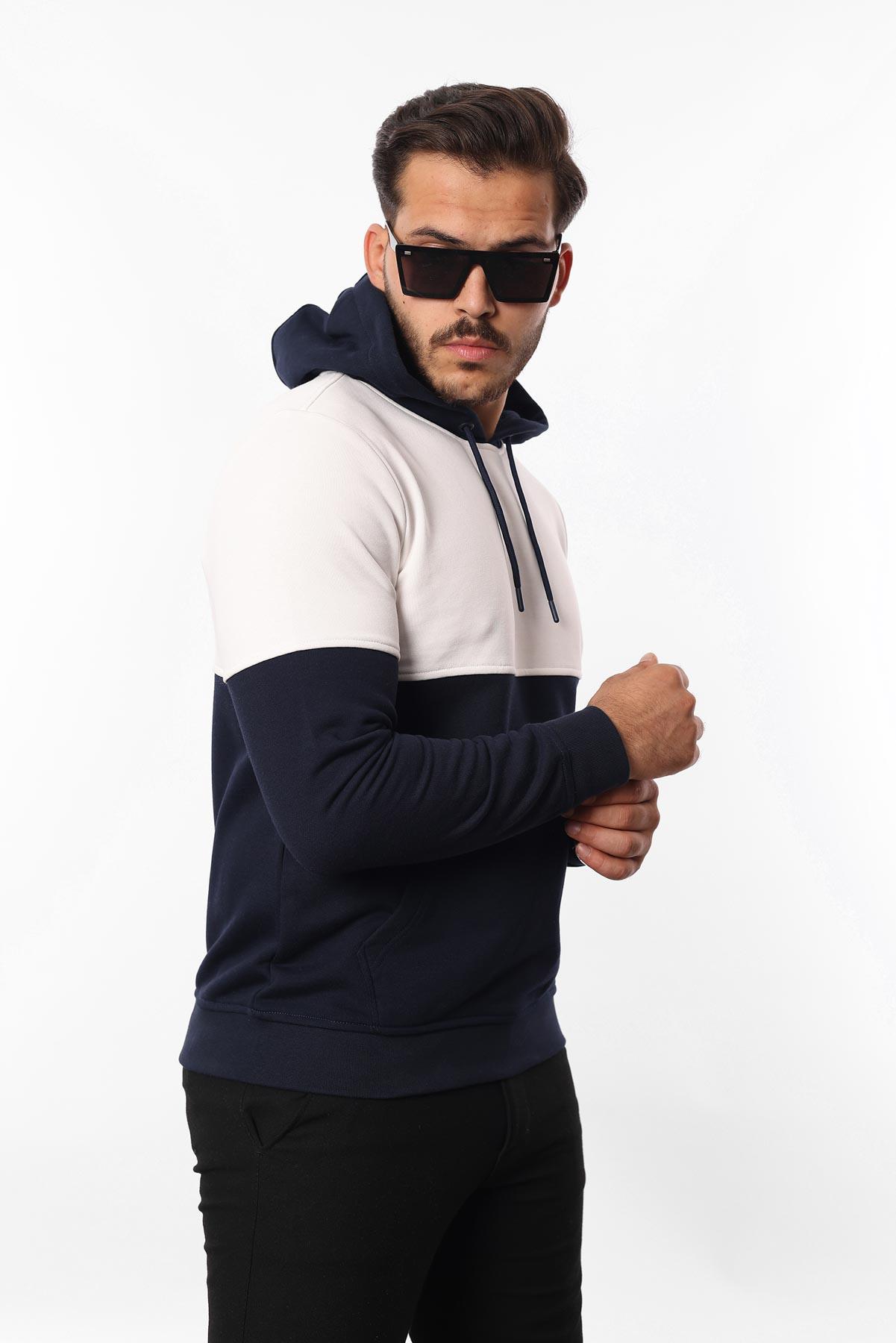 3 İplik Kapüşonlu Kanguru Cepli Sweatshirt – Pamuk Viskon Regular Fit Rugatchi Exclusive
