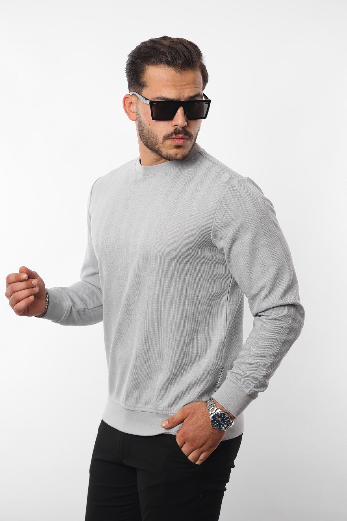 Rugatchi Jakarlı Sweatshirt – %70 Pamuk %30 Viskoz Bisiklet Yaka