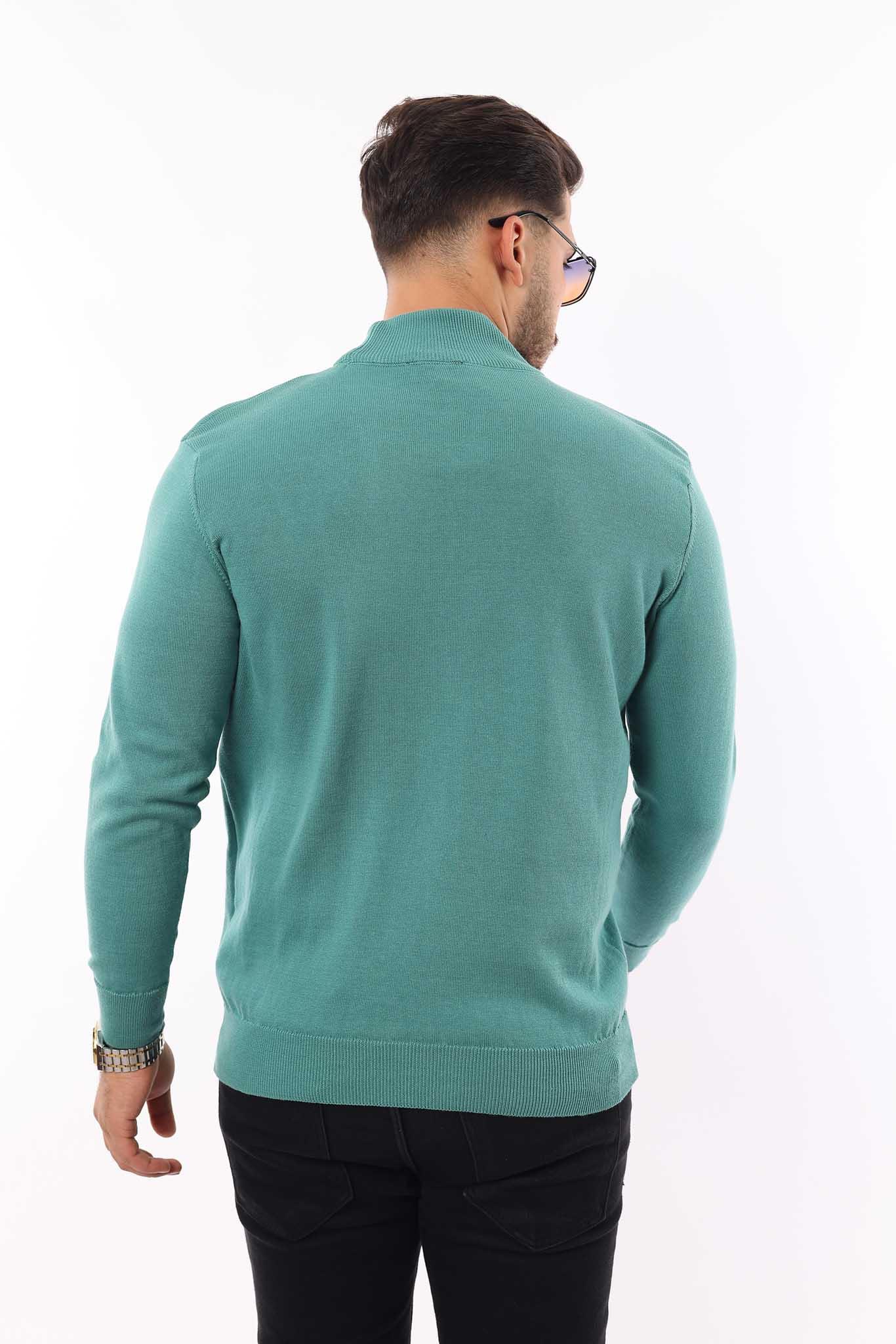 Erkek Yarım Balıkçı Yaka Triko Kazak — %100 Pamuk