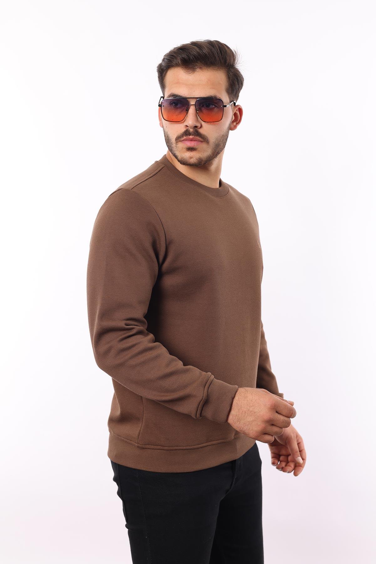 Rugatchi Şardonlu Pike Sweatshirt – %70 Pamuk %30 Viskoz Bisiklet Yaka