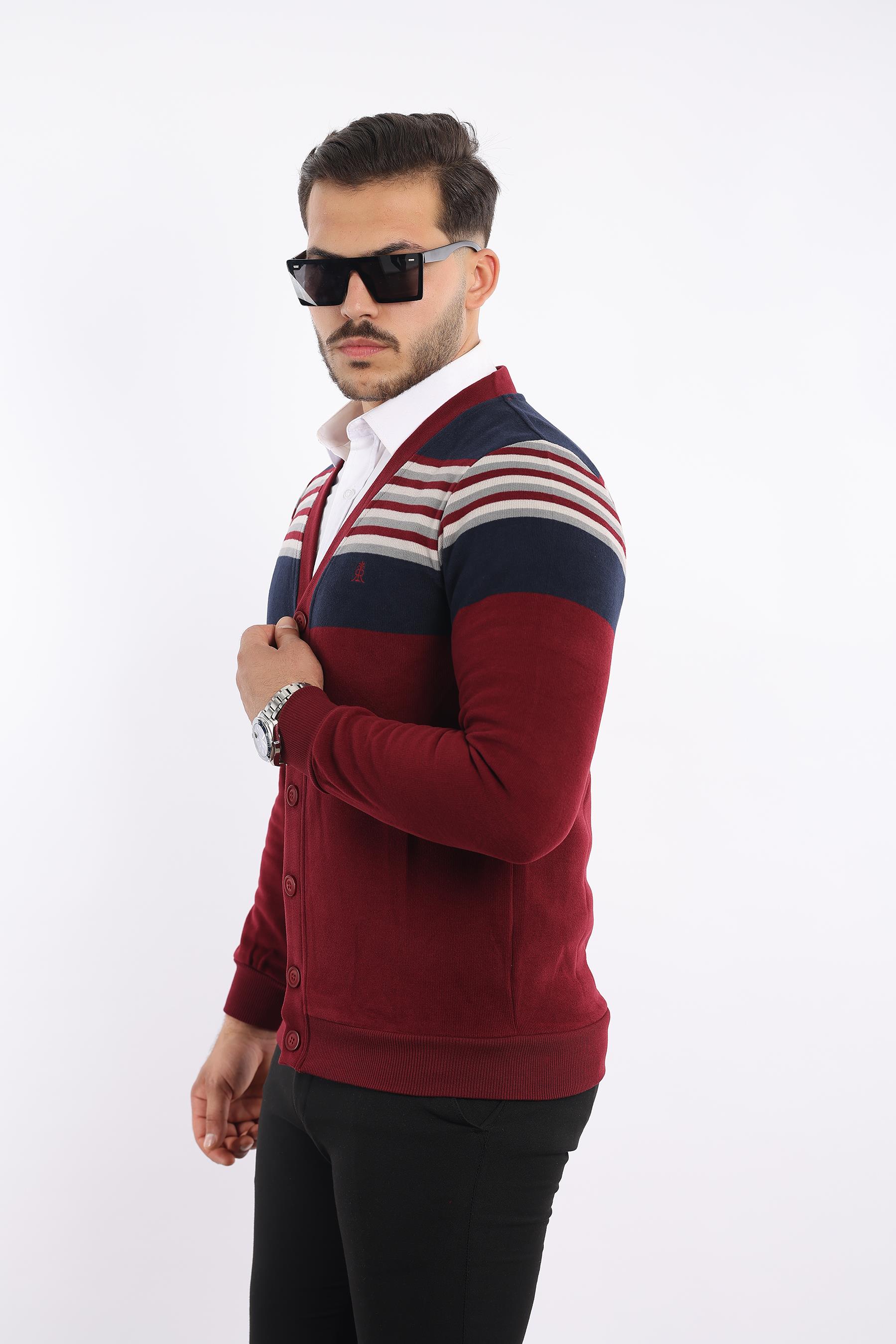 Triko Selanik Dokuma Düğmeli Hırka