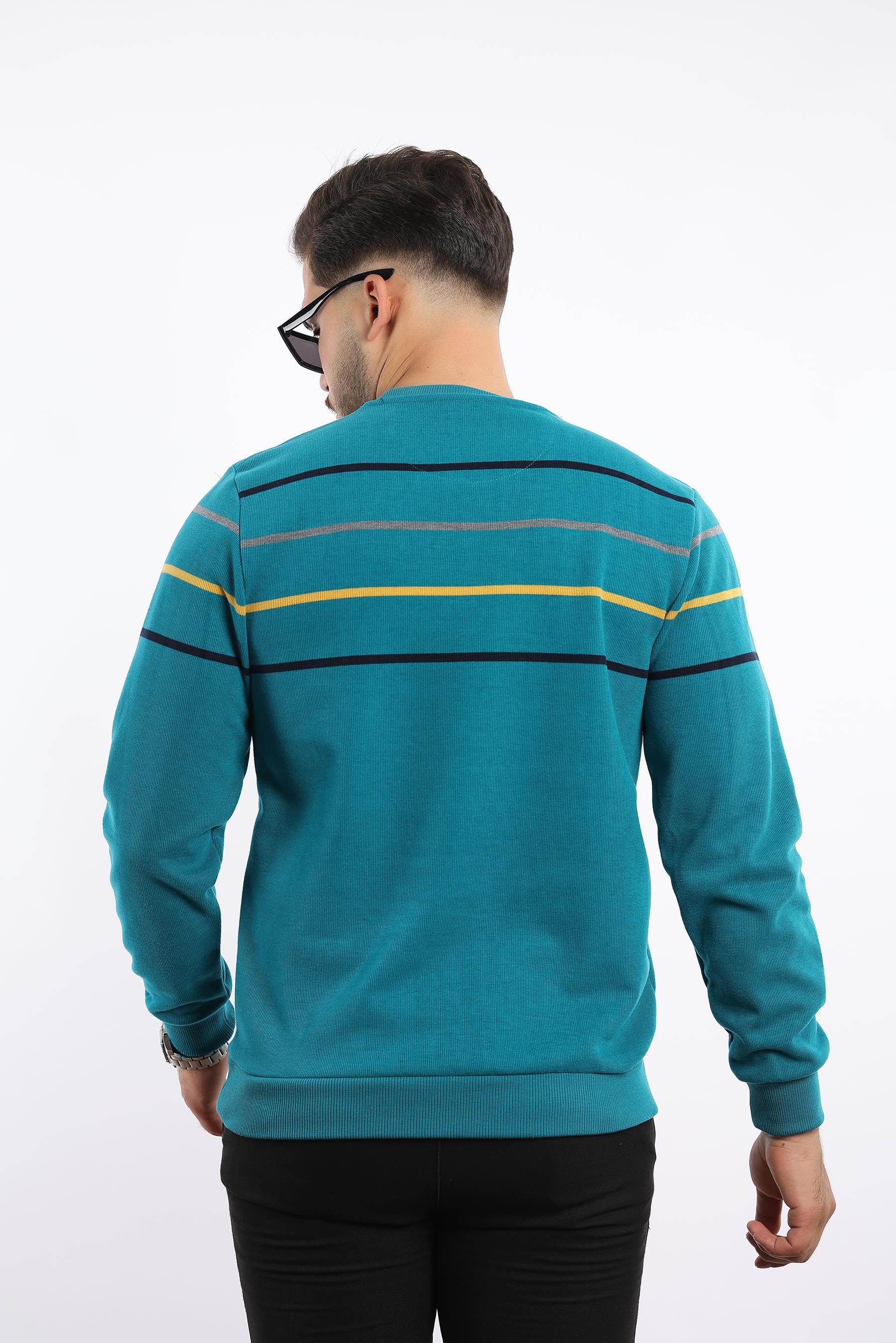 Panolu Selanik Dokuma Bisiklet Yaka Sweatshirt