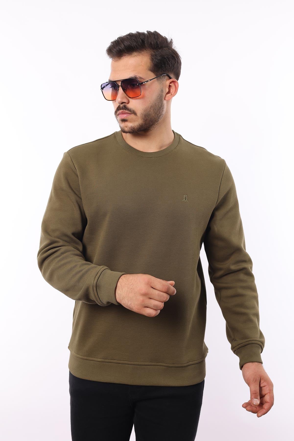 Rugatchi Şardonlu Pike Sweatshirt – %70 Pamuk %30 Viskoz Bisiklet Yaka