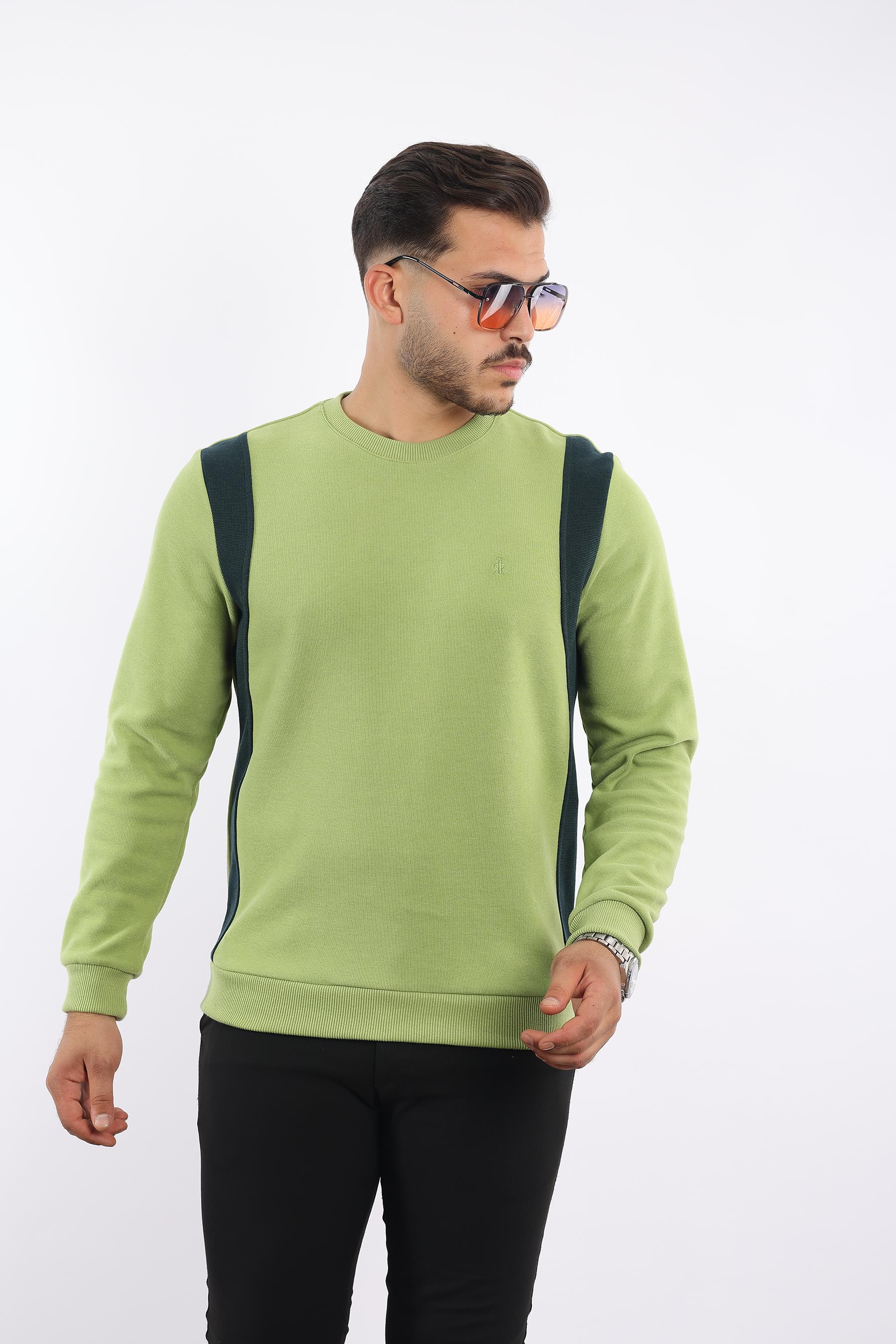 Pamuk Düz Selanik - Bisiklet Yaka Sweatshirt