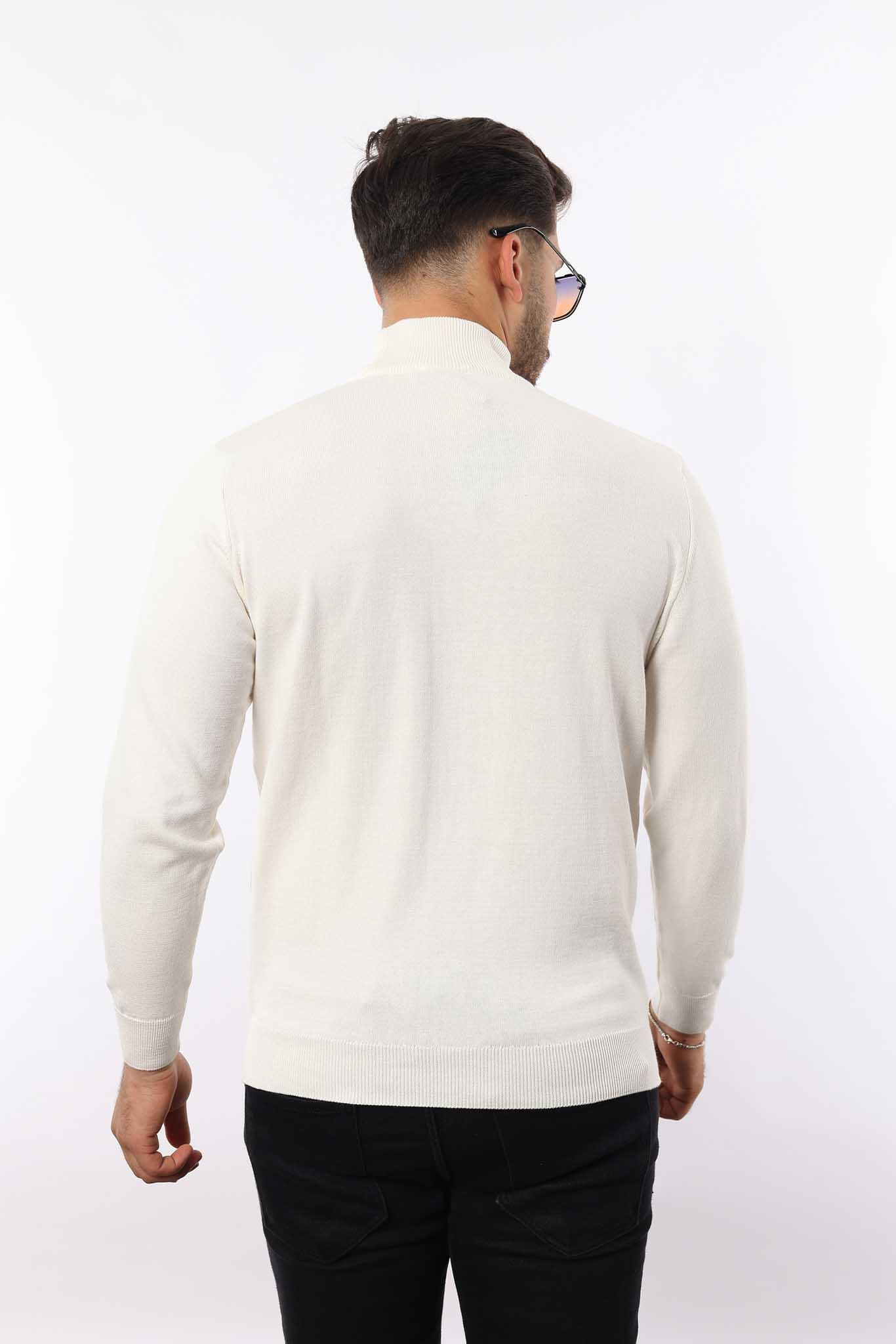 Erkek Yarım Balıkçı Yaka Triko Kazak — %100 Pamuk