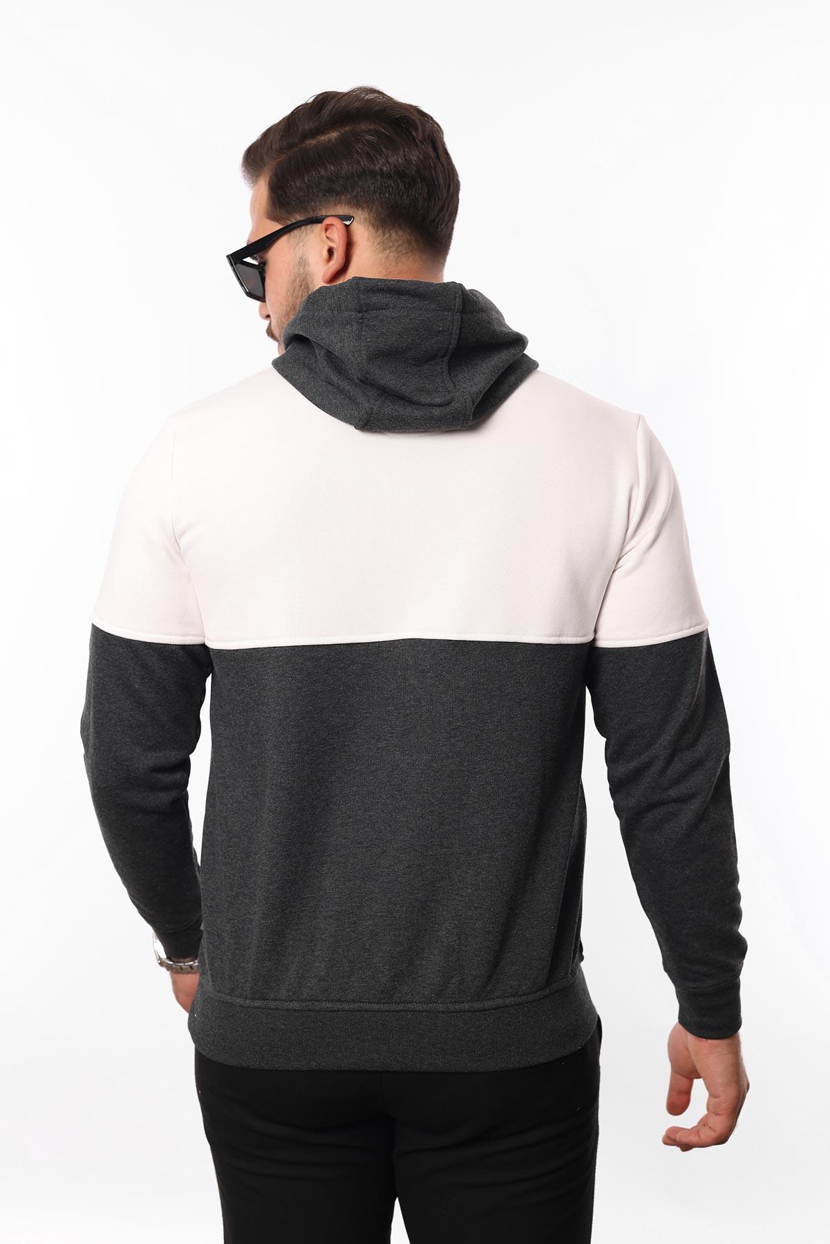 3 İplik Kapüşonlu Kanguru Cepli Sweatshirt – Pamuk Viskon Regular Fit Rugatchi Exclusive