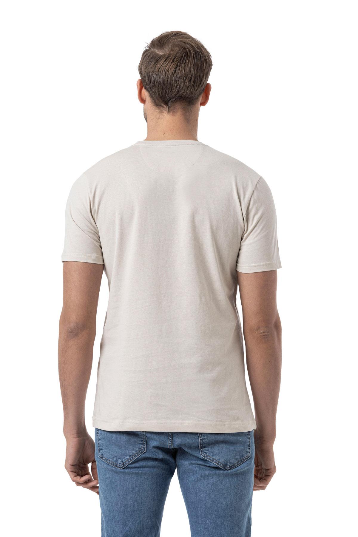 Baskılı Bisiklet Yaka T-Shirt