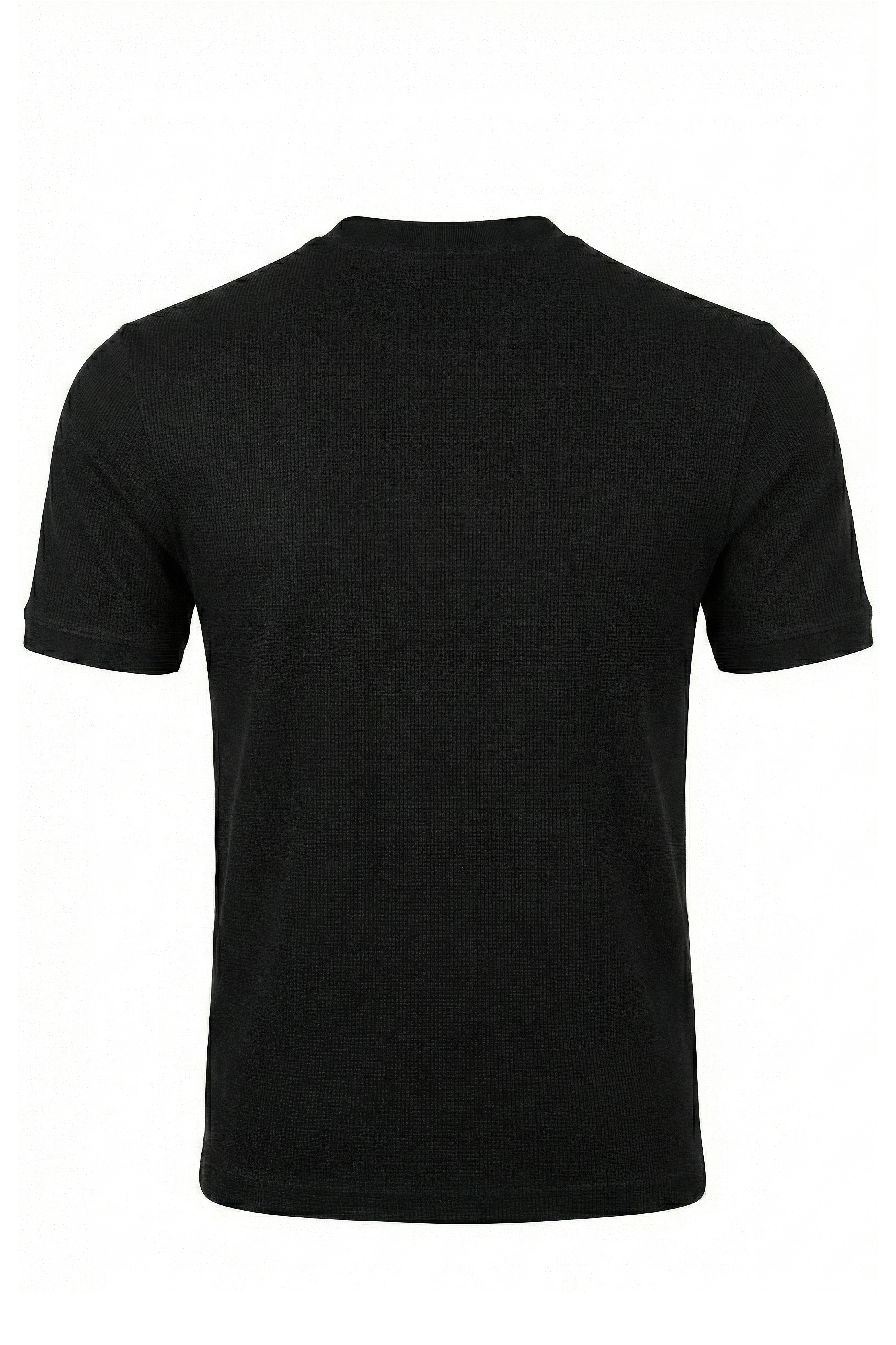 Erkek Waffle Dokulu Kolej Yaka Tişört