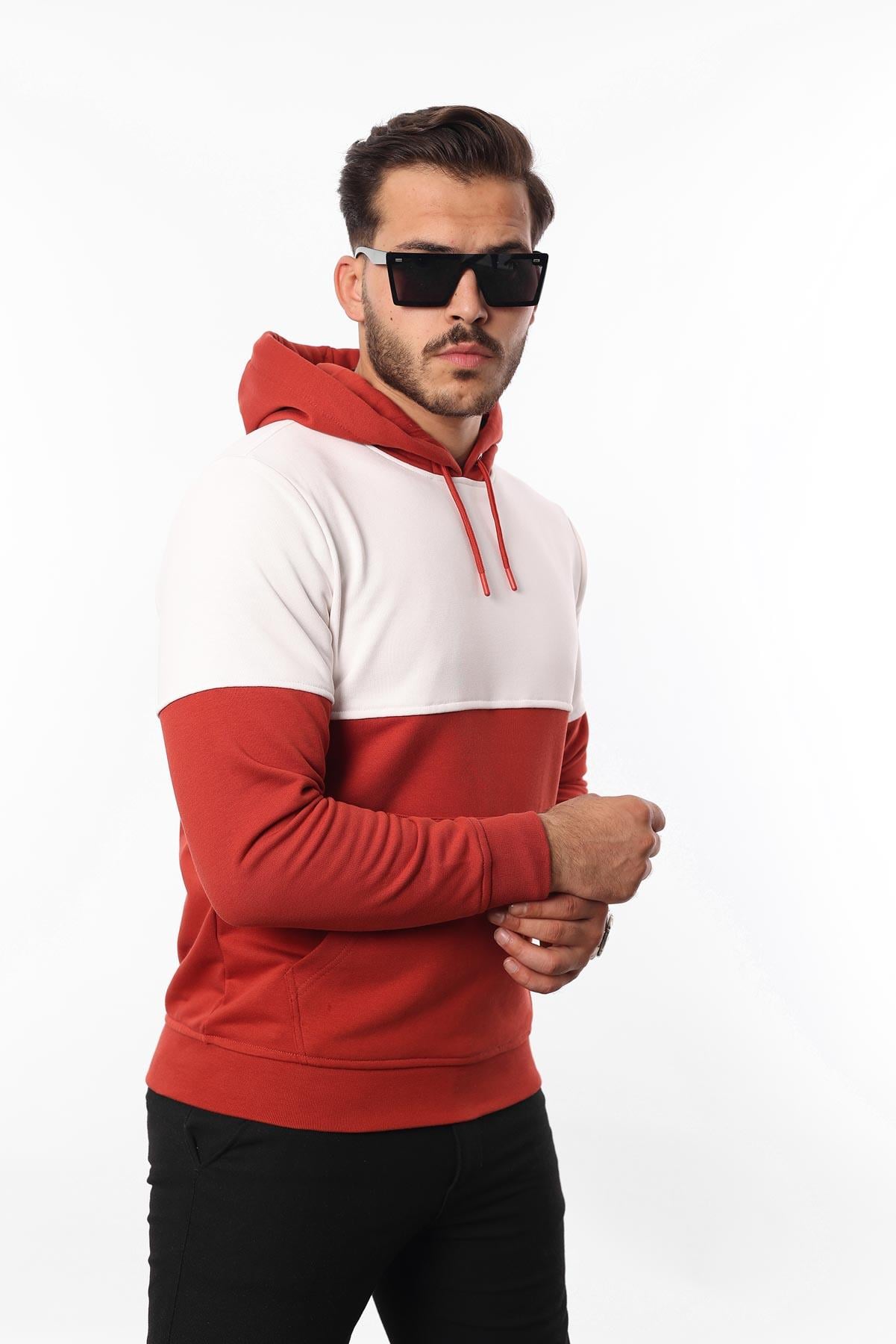 3 İplik Kapüşonlu Kanguru Cepli Sweatshirt – Pamuk Viskon Regular Fit Rugatchi Exclusive