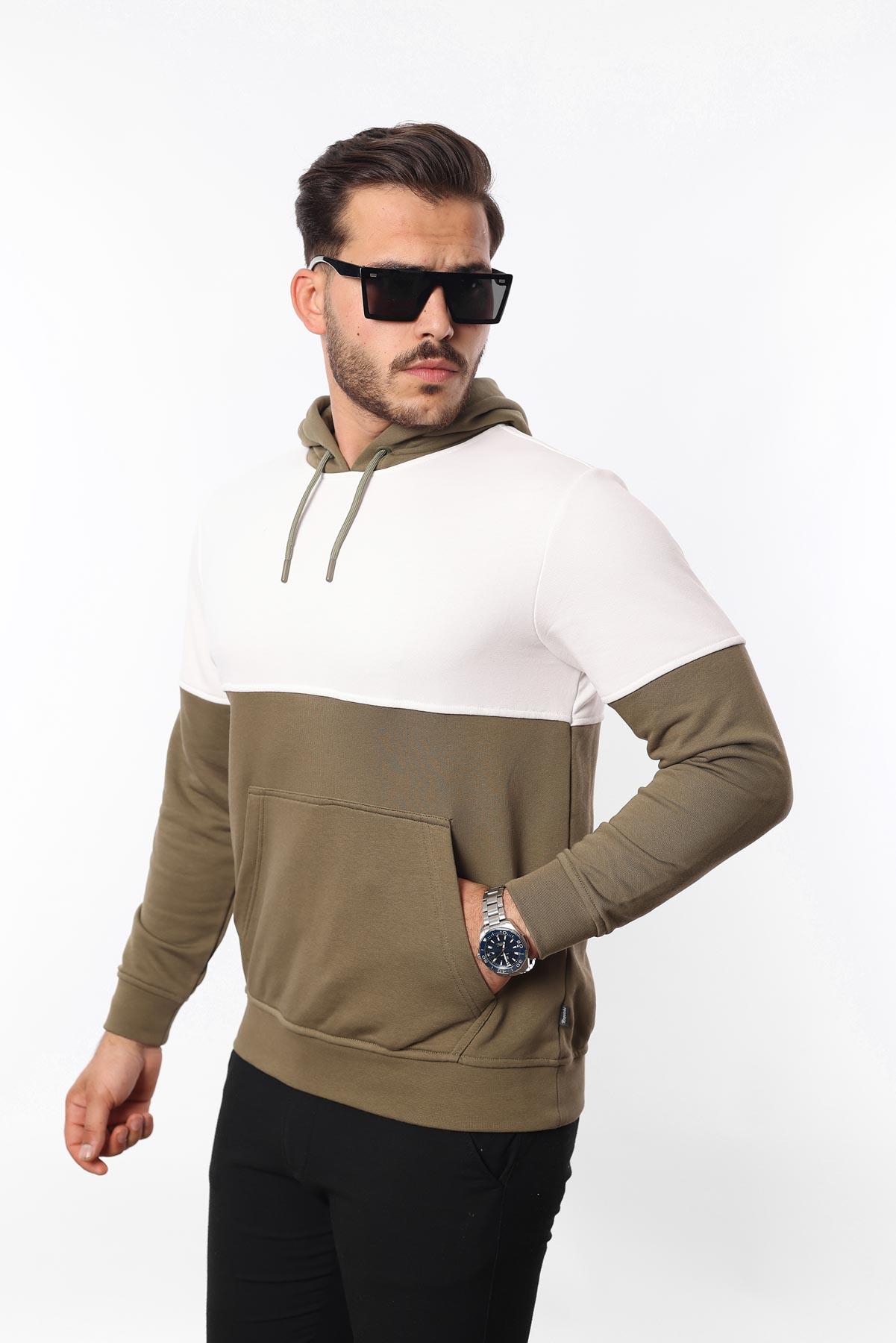 3 İplik Kapüşonlu Kanguru Cepli Sweatshirt – Pamuk Viskon Regular Fit Rugatchi Exclusive