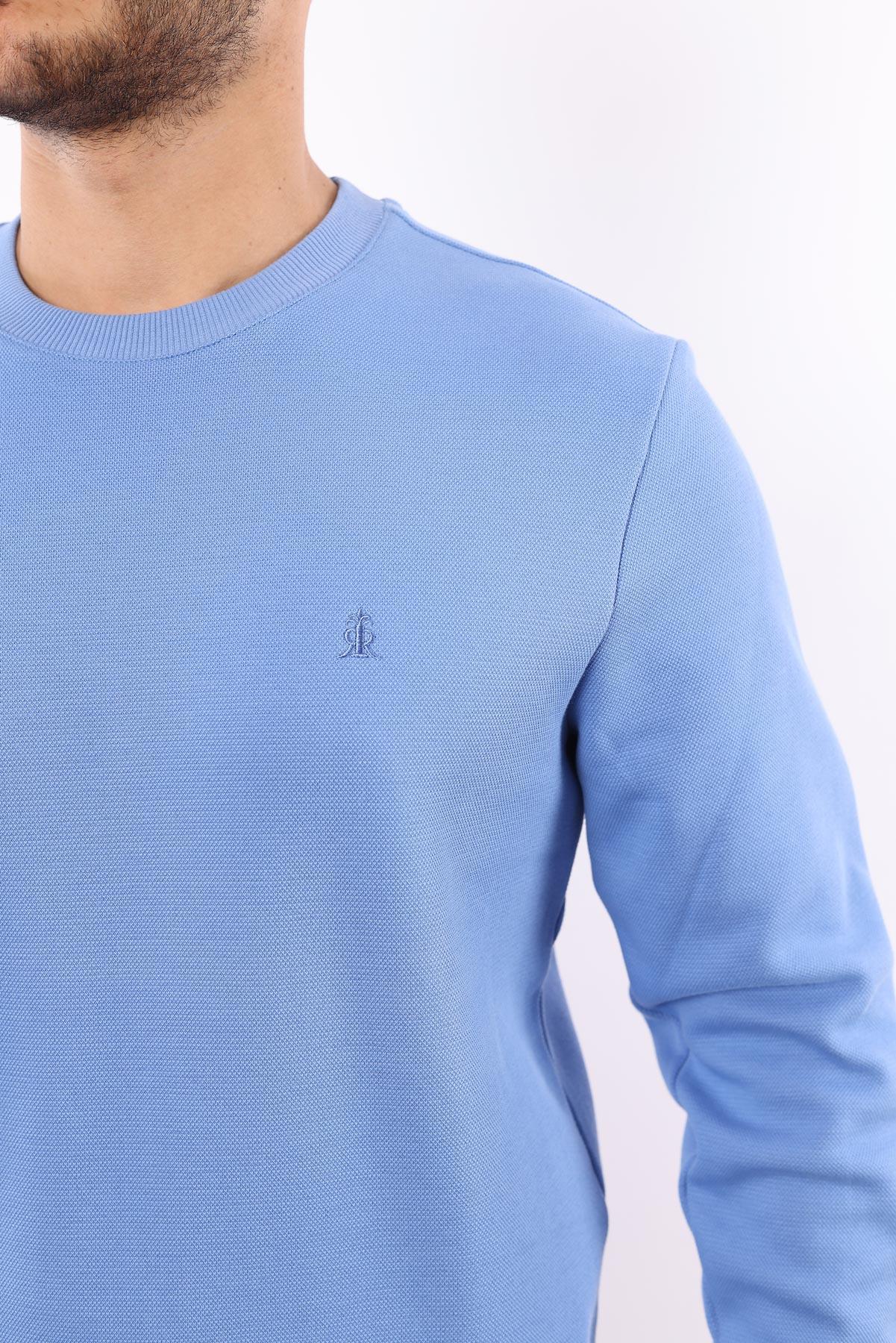 Rugatchi Şardonlu Pike Sweatshirt – %70 Pamuk %30 Viskoz Bisiklet Yaka