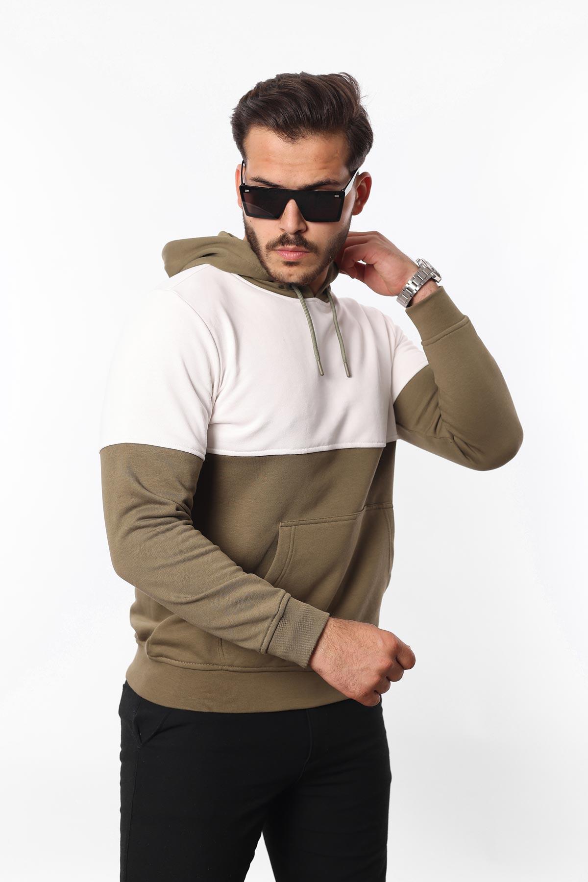 3 İplik Kapüşonlu Kanguru Cepli Sweatshirt – Pamuk Viskon Regular Fit Rugatchi Exclusive