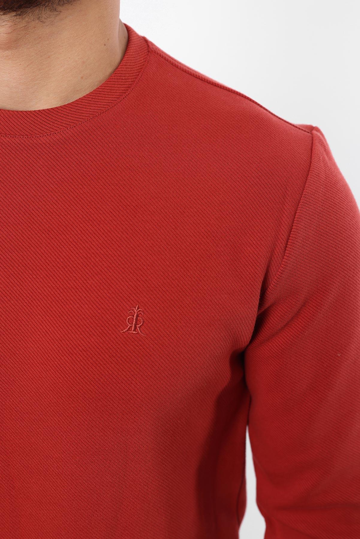 Diagonal Interlok Bisiklet Yaka Sweatshirt – Pamuk Viskon Regular Fit Rugatchi Exclusive