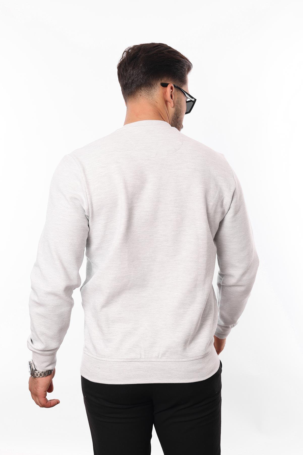 Diagonal Interlok Bisiklet Yaka Sweatshirt – Pamuk Viskon Regular Fit Rugatchi Exclusive