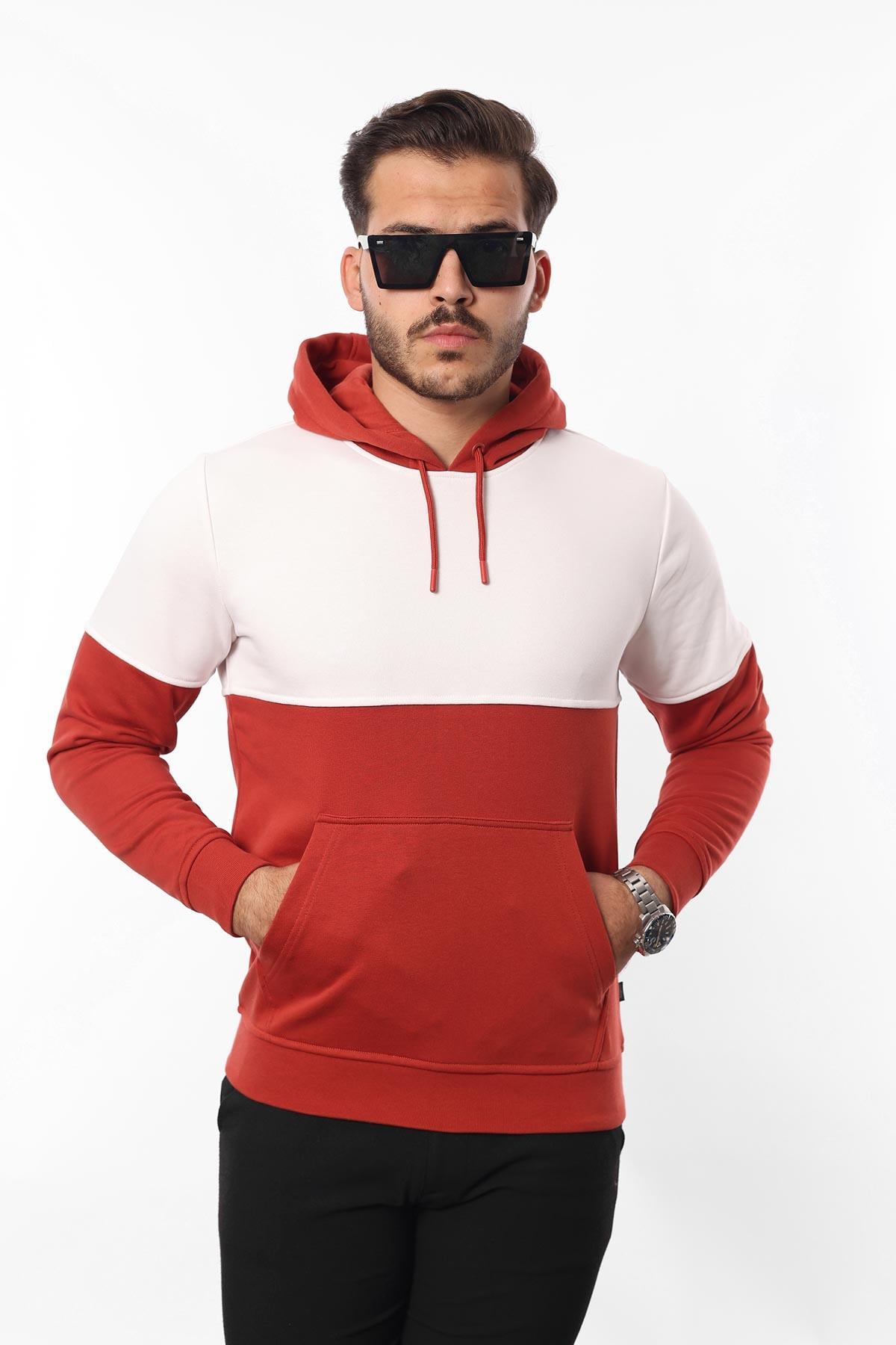 3 İplik Kapüşonlu Kanguru Cepli Sweatshirt – Pamuk Viskon Regular Fit Rugatchi Exclusive