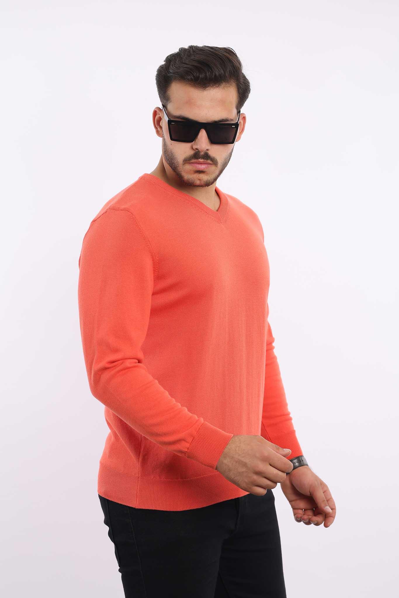 Premium Erkek V Yaka Triko — %100 Pamuk, Nefes Alan Konforlu Kazak