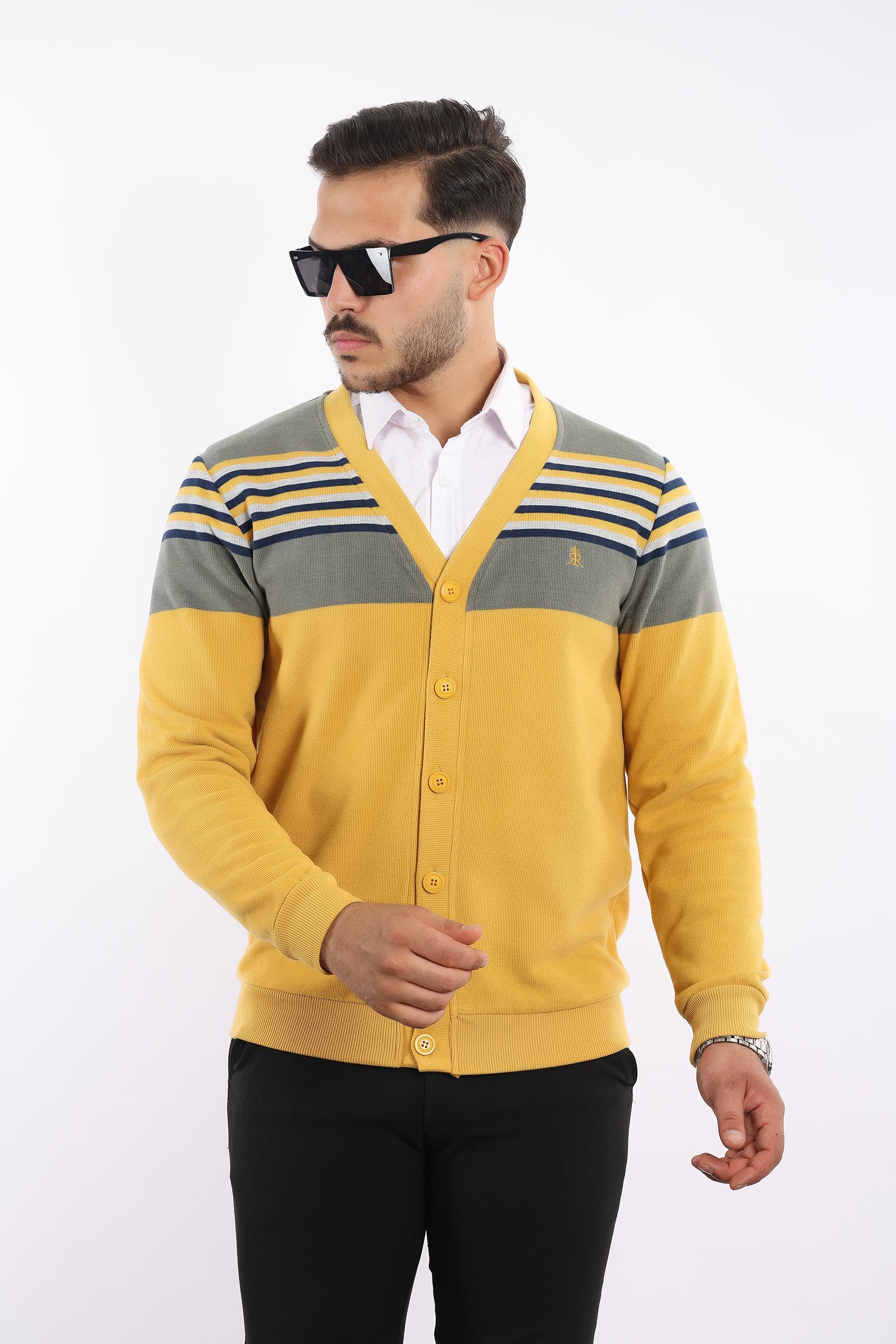 Triko Selanik Dokuma Düğmeli Hırka