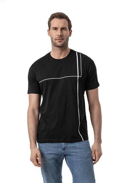 Baskılı Bisiklet Yaka T-Shirt