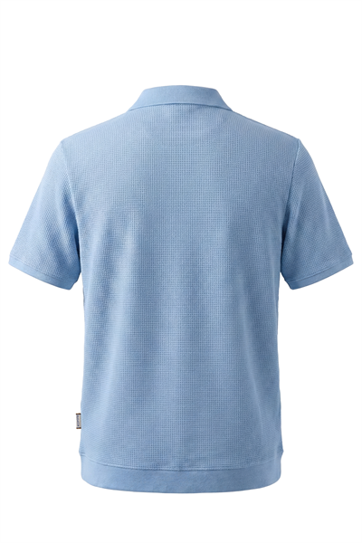 Erkek Waffle Dokulu Esnek Polo Tişört