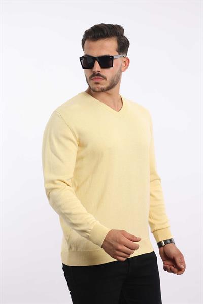 Premium Erkek V Yaka Triko — %100 Pamuk, Nefes Alan Konforlu Kazak