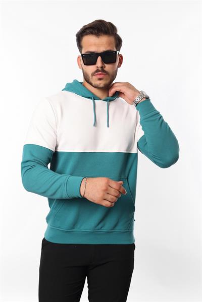 3 İplik Kapüşonlu Kanguru Cepli Sweatshirt – Pamuk Viskon Regular Fit Rugatchi Exclusive