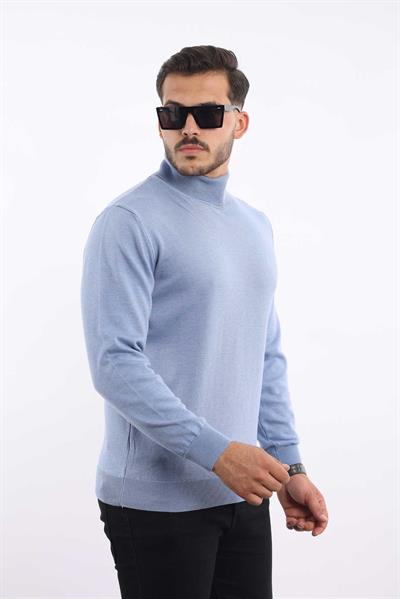 Erkek Balıkçı Yaka Triko Kazak — %100 Pamuk, Klasik