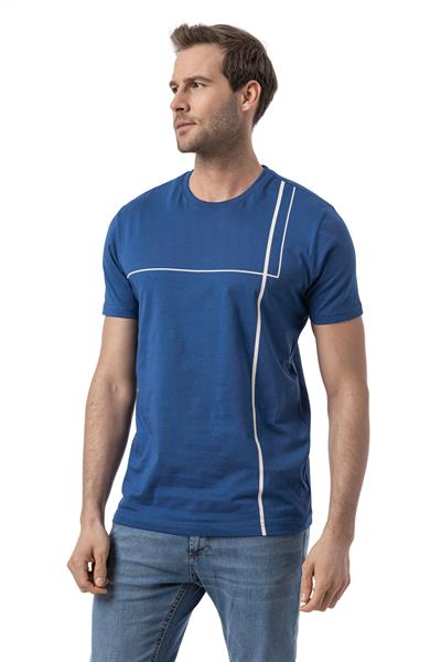 Baskılı Bisiklet Yaka T-Shirt