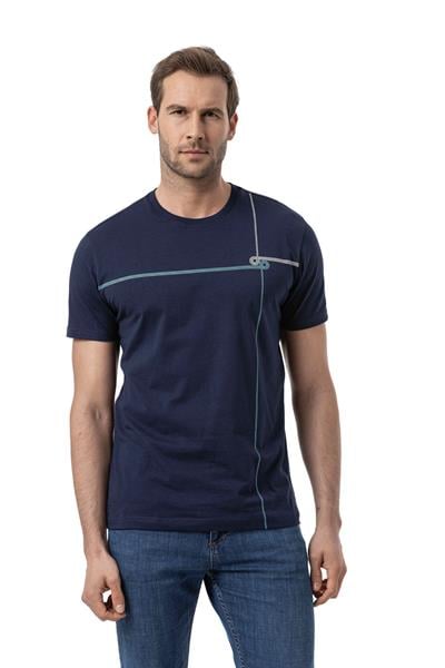 Baskılı Bisiklet Yaka T-Shirt