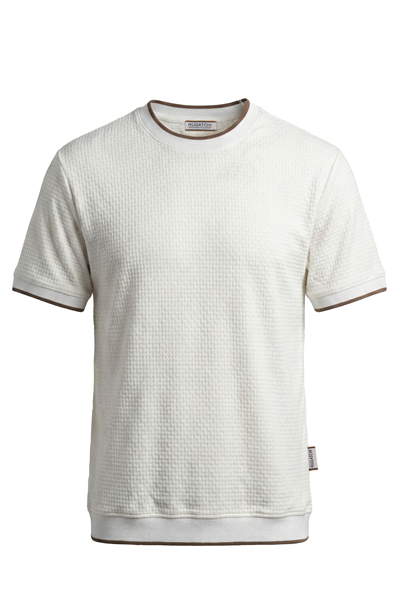 Erkek Triko Görünümlü Bisiklet Yaka Tişört