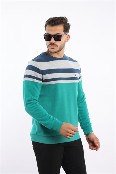 Rugatchi Panolu Selanik Sweatshirt – %100 Pamuk Bisiklet Yaka