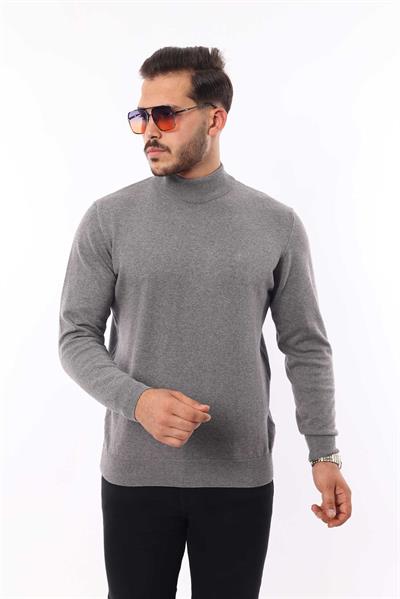 Erkek Yarım Balıkçı Yaka Triko Kazak — %100 Pamuk