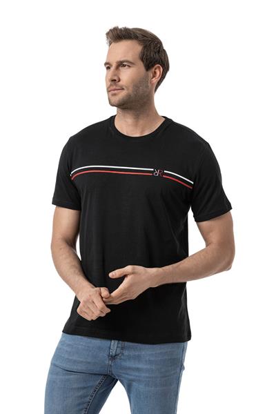 Baskılı Bisiklet Yaka T-Shirt