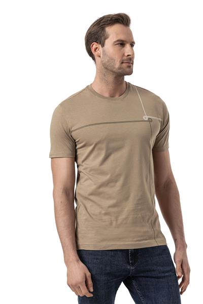 Baskılı Bisiklet Yaka T-Shirt