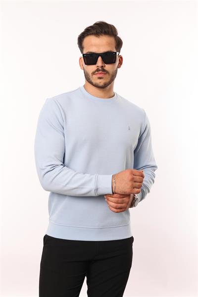 Diagonal Interlok Bisiklet Yaka Sweatshirt – Pamuk Viskon Regular Fit Rugatchi Exclusive
