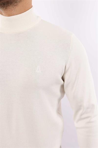 Erkek Yarım Balıkçı Yaka Triko Kazak — %100 Pamuk