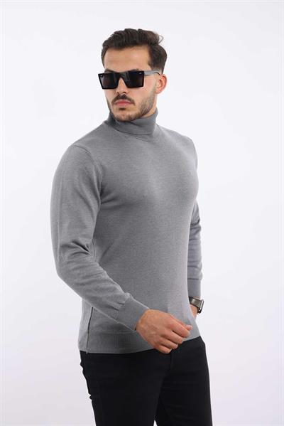 Erkek Balıkçı Yaka Triko Kazak — %100 Pamuk, Klasik